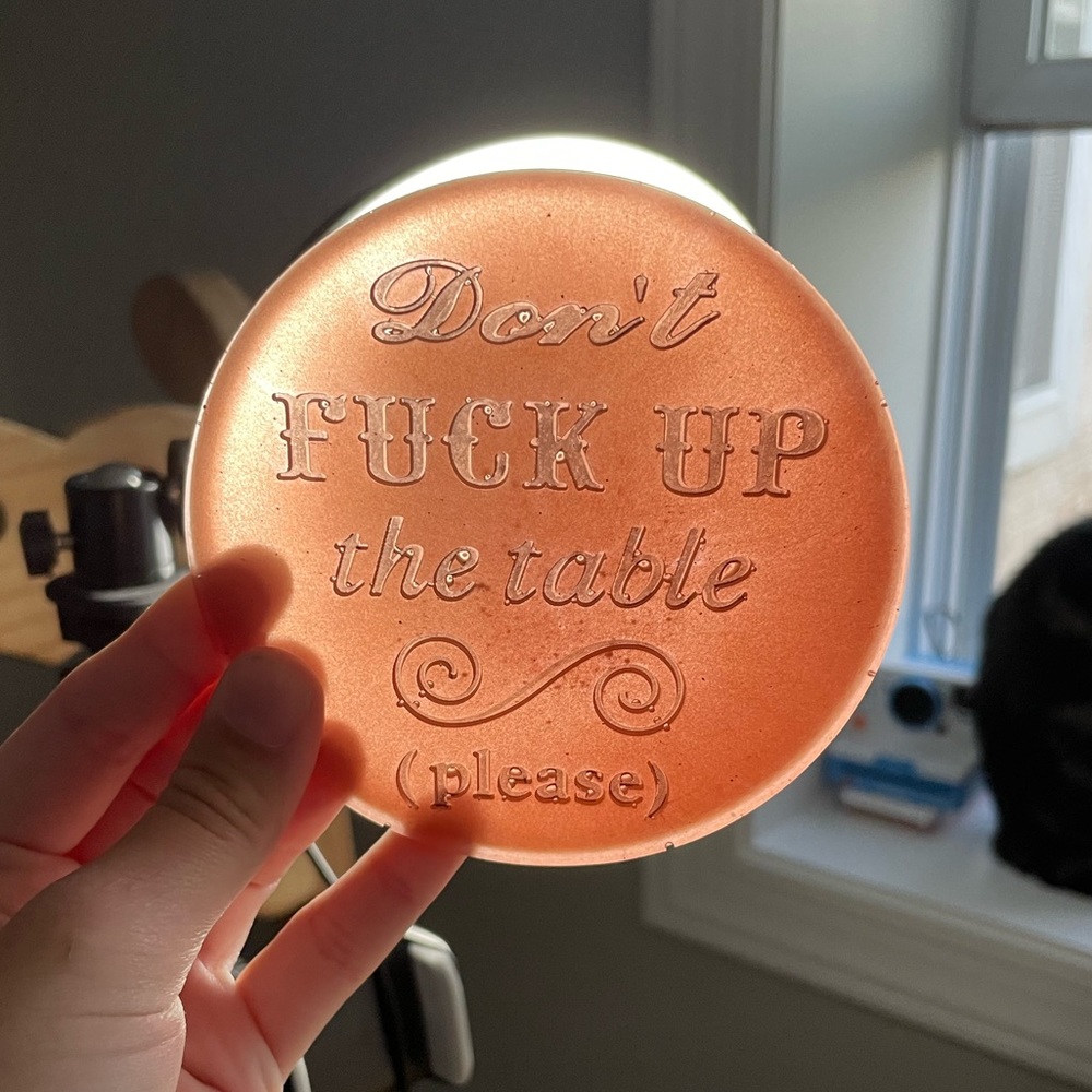 Funny resin coaster